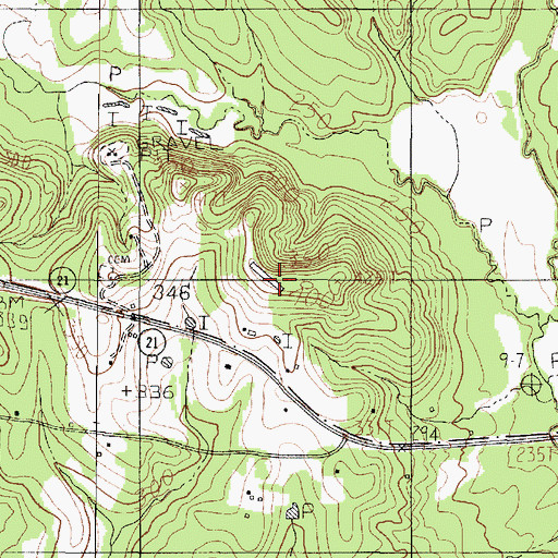 Topographic Map of Halbert Cemetery, TX