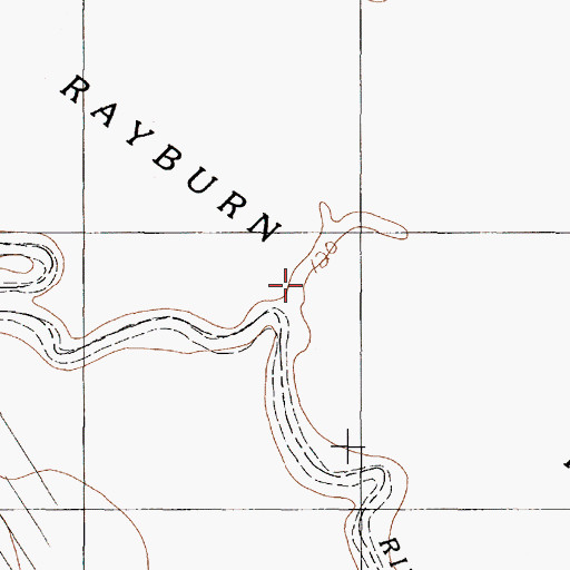 Topographic Map of Harvey Creek, TX