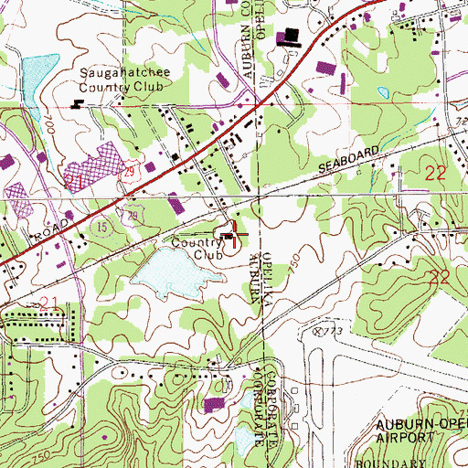Topographic Map of Indian Pines Country Club, AL