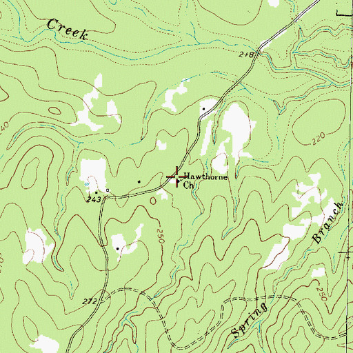 Topographic Map of Hawthorne Church, TX