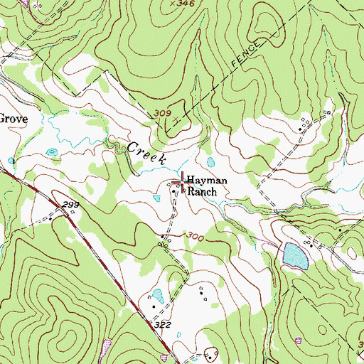 Topographic Map of Hayman Ranch, TX