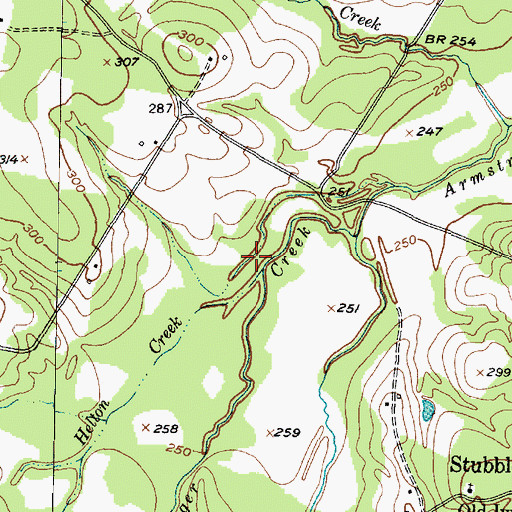 Topographic Map of Helton Creek, TX