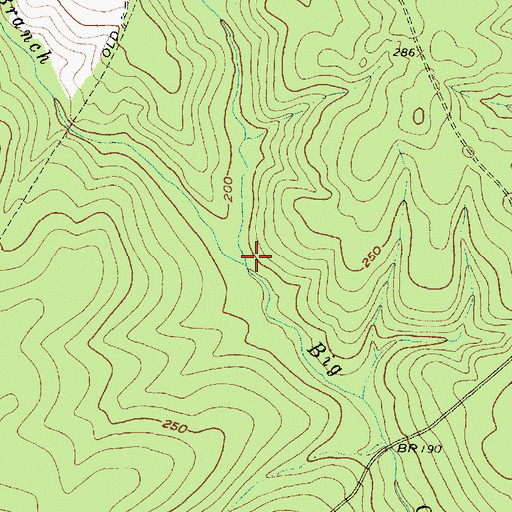 Topographic Map of Henry Lake Branch, TX
