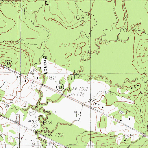 Topographic Map of Herd Pen Creek, TX
