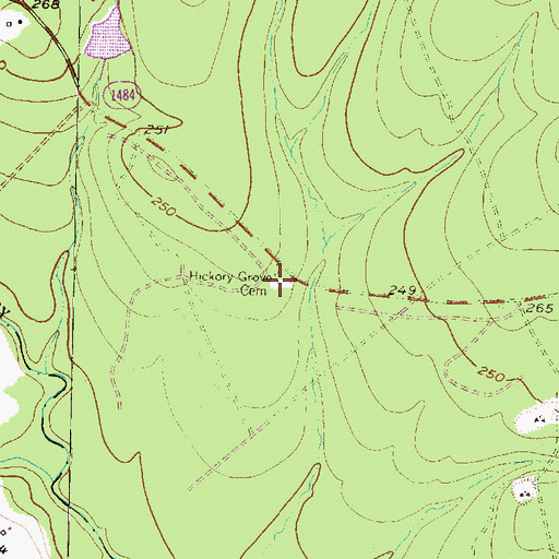 Topographic Map of Hickory Grove Cemetery, TX
