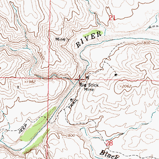 Topographic Map of Big Stick Mine, AZ