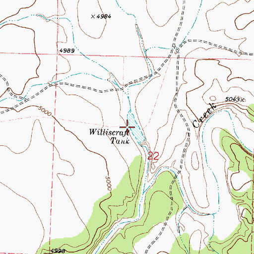 Topographic Map of Williscraft Tank, AZ