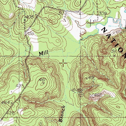 Topographic Map of Higginbotham Branch, TX