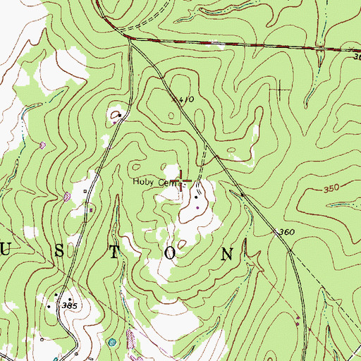 Topographic Map of Hoby Cemetery, TX