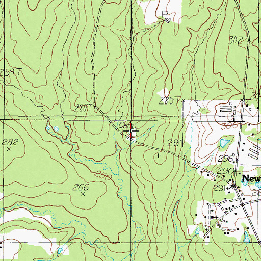 Topographic Map of Hollow Springs Cemetery, TX