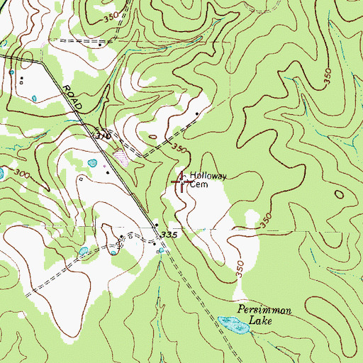 Topographic Map of Holloway Cemetery, TX