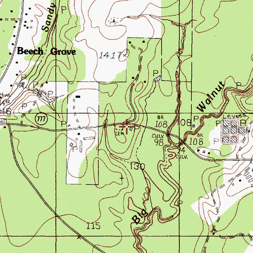Topographic Map of Holton Cemetery, TX