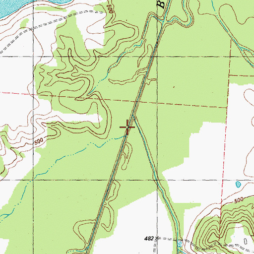 Topographic Map of Honey Grove Creek, TX