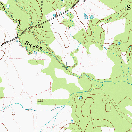 Topographic Map of Hopkins Branch, TX