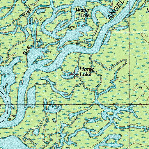 Topographic Map of Horse Lake, TX