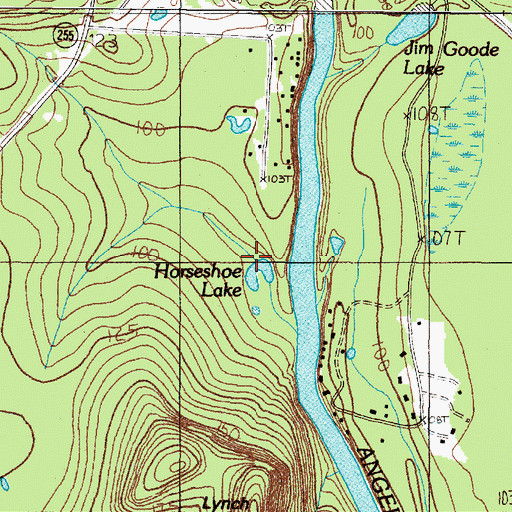 Topographic Map of Horseshoe Lake, TX