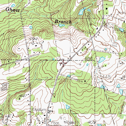 Topographic Map of Horton Cemetery, TX