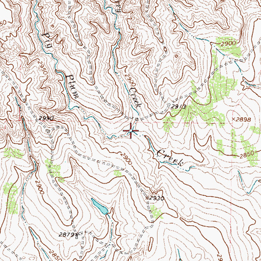Topographic Map of Hackberry Creek, TX