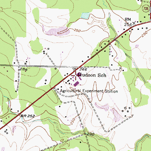 Topographic Map of Hudson School, TX