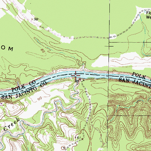 Topographic Map of Huffman Creek, TX