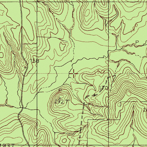 Topographic Map of Hurricane Branch, TX