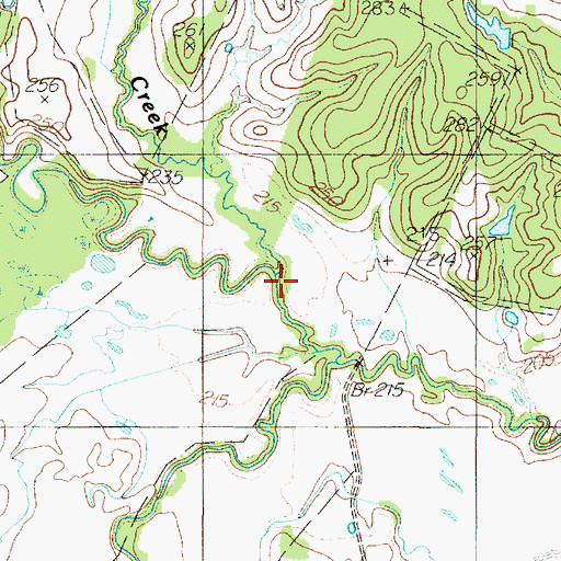 Topographic Map of Indian Creek, TX