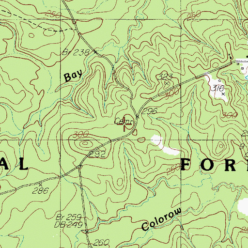 Topographic Map of Ingram Cemetery, TX