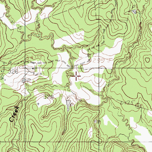 Topographic Map of Jacklot Creek, TX