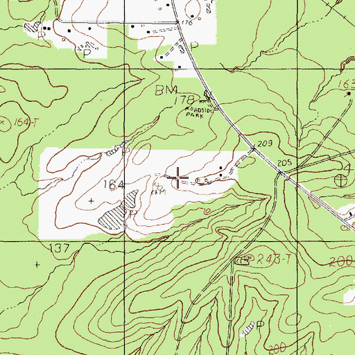Topographic Map of Johnson Cemetery, TX