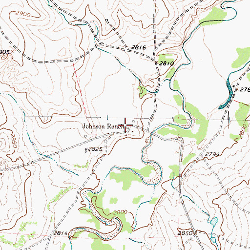Topographic Map of Johnson Ranch, TX