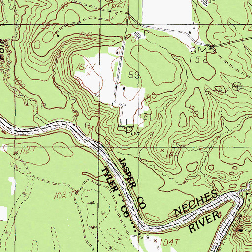 Topographic Map of Jordan Cemetery, TX