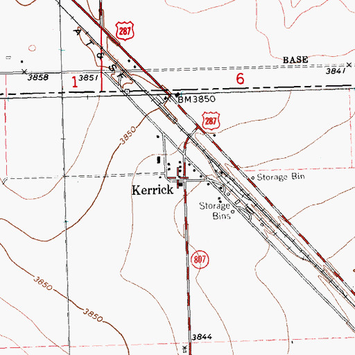 Topographic Map of Kerrick, TX