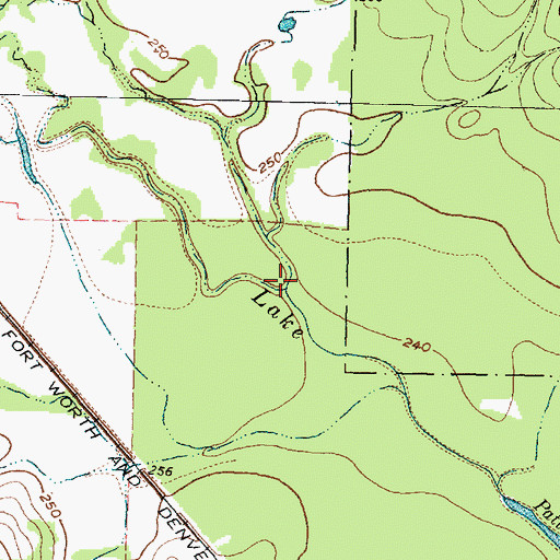 Topographic Map of Kidhaw Branch, TX
