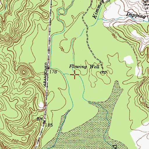 Topographic Map of Kimmey Branch, TX