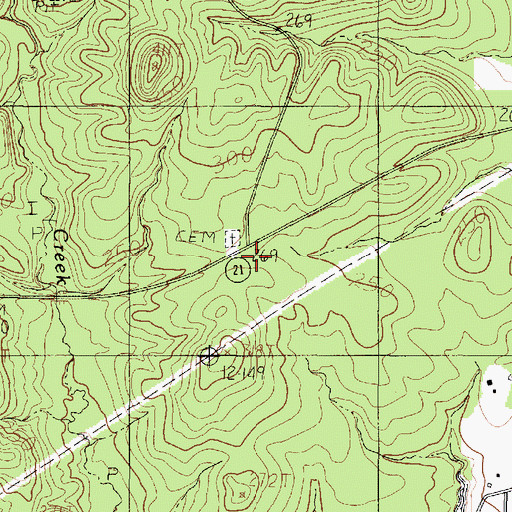Topographic Map of King Cemetery, TX