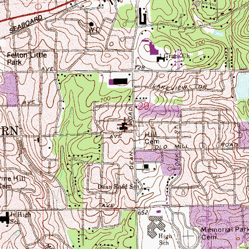 Topographic Map of Lakeview Baptist Church, AL