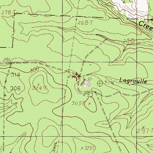 Topographic Map of La Cerda, TX