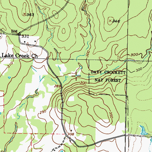 Topographic Map of Lake Creek, TX
