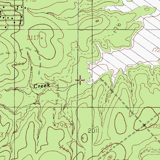 Topographic Map of Lane Creek, TX