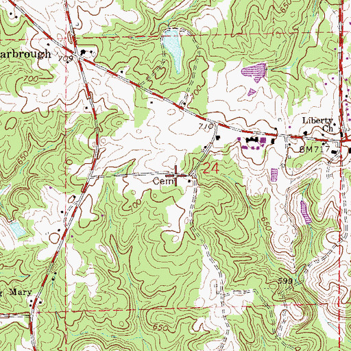Topographic Map of Lamb Cemetery, AL