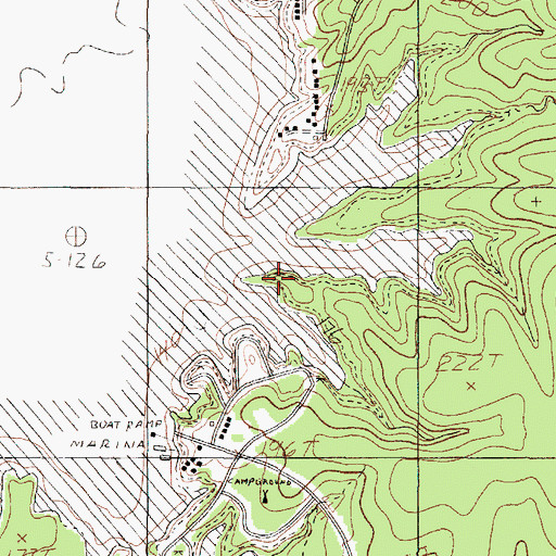 Topographic Map of Lee Cemetery, TX