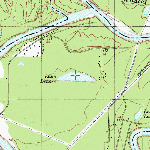 Topographic Map of Lake Lenore, TX