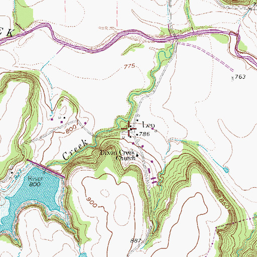 Topographic Map of Leo, TX