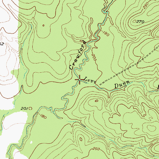 Topographic Map of Levi Dunn Branch, TX