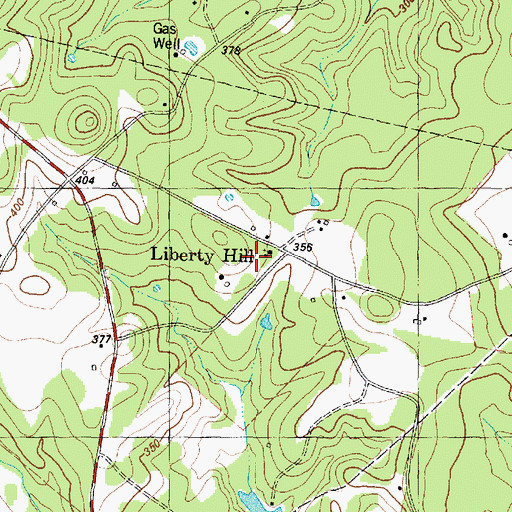 Topographic Map of Liberty Hill Church, TX