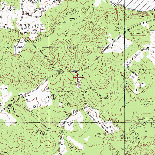 Topographic Map of Liberty Springs Church, TX