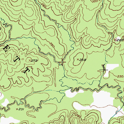 Topographic Map of Little Beaver Creek, TX
