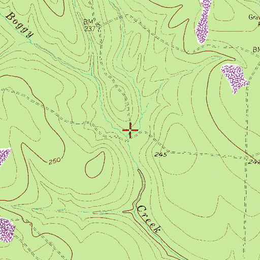 Topographic Map of Little Caney Creek, TX