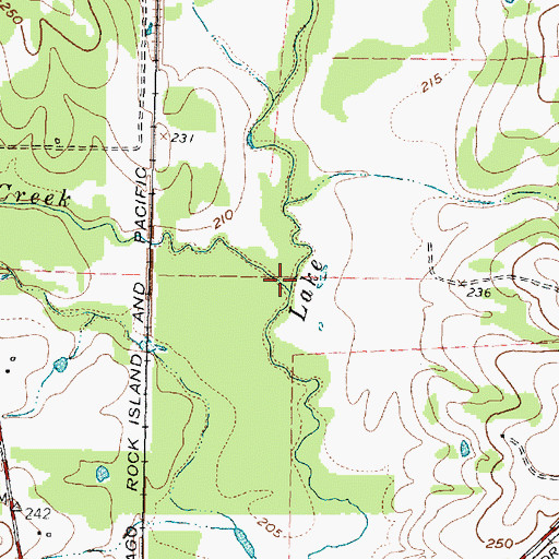 Topographic Map of Little Caney Creek, TX