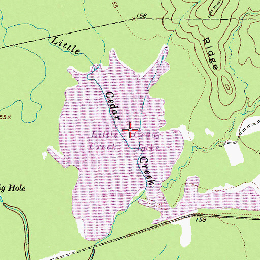 Topographic Map of Little Cedar Creek, TX